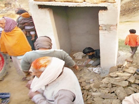 Bczzapur toilets in the village were filled cake