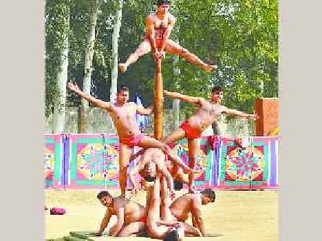 PAC jawans shown stamina in the Mallkhamb