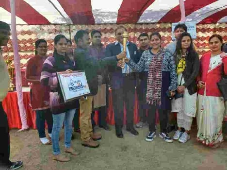 Marathon torch reached Agra College Ground