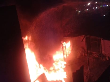 Junk warehouse fire