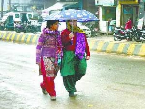 The weather was cloudy and cold drizzle