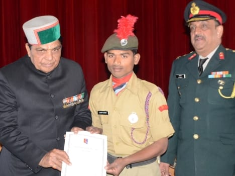 ncc cadets honoured in sanjauli college.