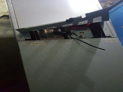 Breaking the bank's ATM to attempt robbery
