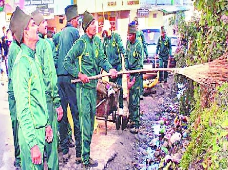 ITBP personnel undertook clean-up operations in the city