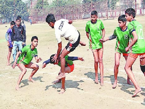 District Kabaddi champion in making a donation