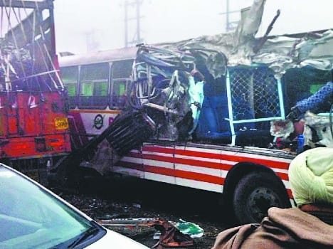 accident in khanna, five, injured