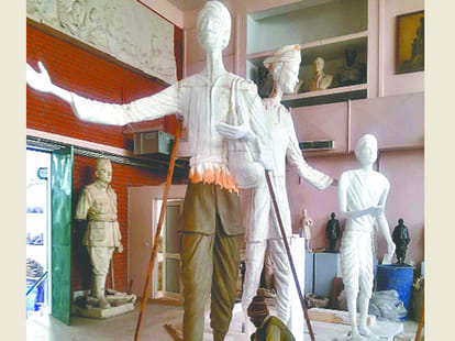 statue of girmitiyas is take shape in noida by Indian artist