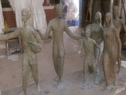 statue of girmitiyas is take shape in noida by Indian artist