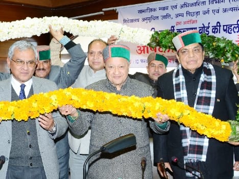cm virbhadra singh attended vishwakarma welfare board meeting in shimla.