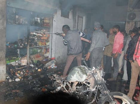 Plastic warehouse fire, lighting accessories millions