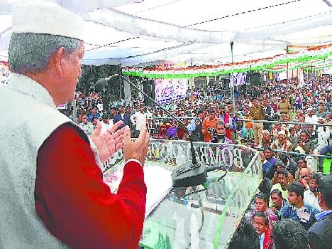 He spoke at a public meeting Tanakpur