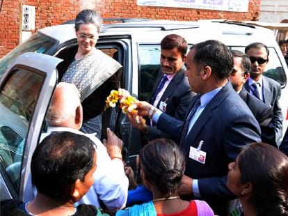 Sonia Gandhi in Raebareli.