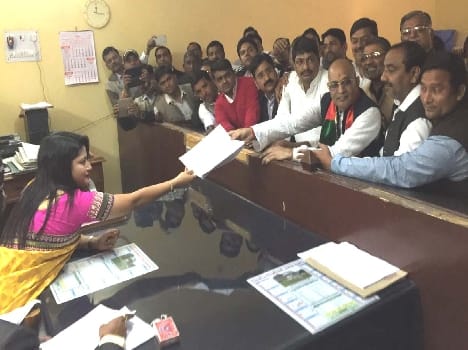 narendra bhati filed nomination for MLC election today.