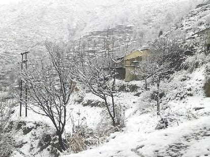 snowfall in mussoorie and dhanaulti.