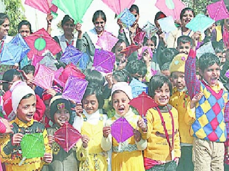 Surrounded by colorful kites sky
