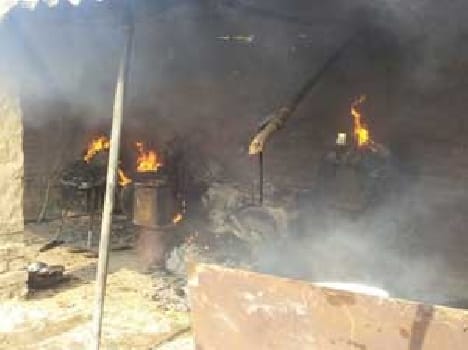 Fire caused by gas leak