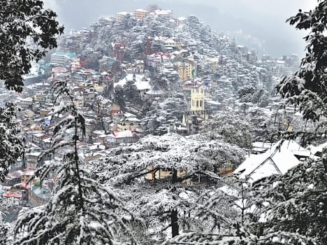 cold waves snowfall rain in himachal pradesh.