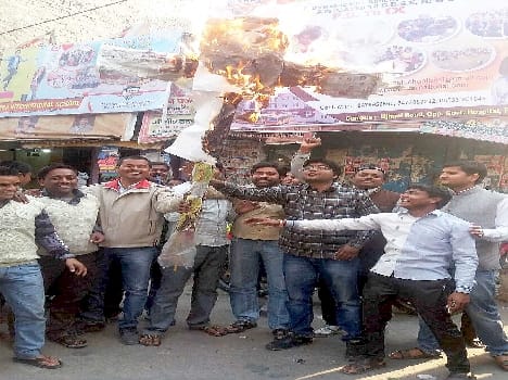 Only BJP's effigy burnt JNU