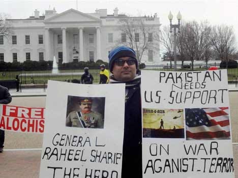 Baloch-Americans protest in front of the White House in Washigton DC