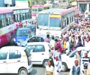 The procession was led by NH-24 jam.