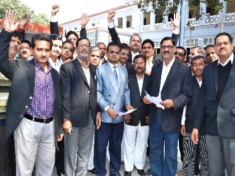 The demonstration in protest against the killing of advocate lawyers