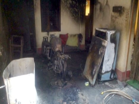Fire caused by a short circuit, loss of thousands