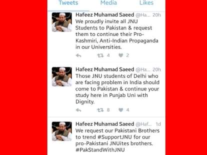 JNU row: it was a fake tweet of hafiz saeed behind rajnath singh statement of saeed connection with jnu
