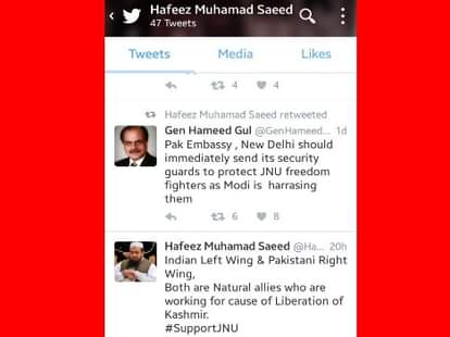 JNU row: it was a fake tweet of hafiz saeed behind rajnath singh statement of saeed connection with jnu