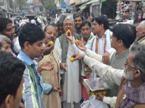 Party celebrating the Congress victory in Deoband