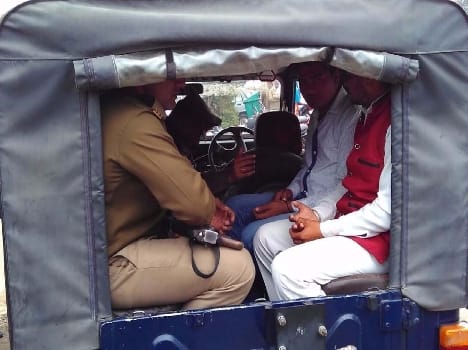 three doubtful person arrest in front of MLA house
