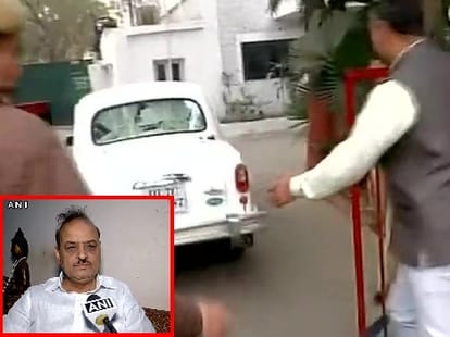 op sharma reaches tilak marg police station after police summons him in patiala house court scuffle