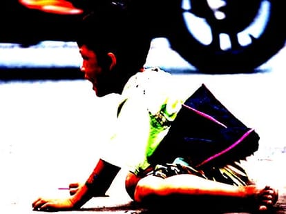 missing boy's hand burnt when he refused begging