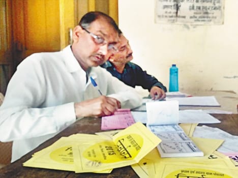 Gram panchayat election polling parties left