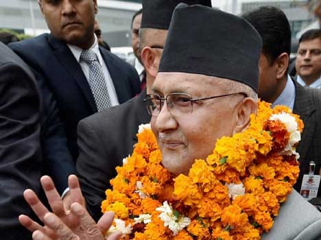 Nepalese Prime Minister Khadga Prasad Sharma Oli in india