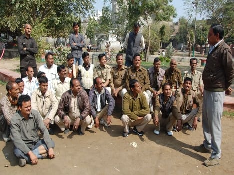 Demonstration and hunger strike in Lucknow PRD young