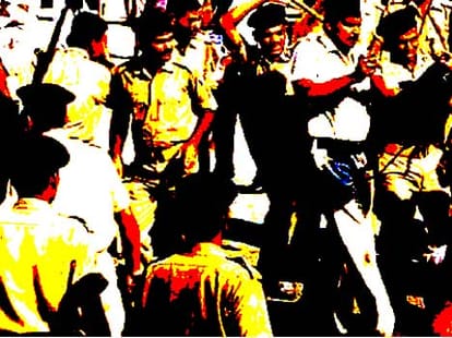 police beaten up while handling a love affair case