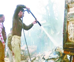 lawyer chamber caught fire in dehradun.