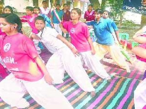 Students learned yoga