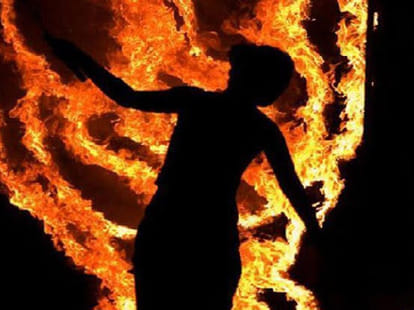 girl burnt herself being teased by local boys