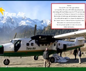 Private plane missing in nepal