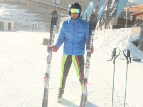 Shivam in World Cup skiing racing 2016