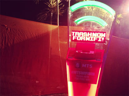 Dustbin that gives free wifi after throwing trash