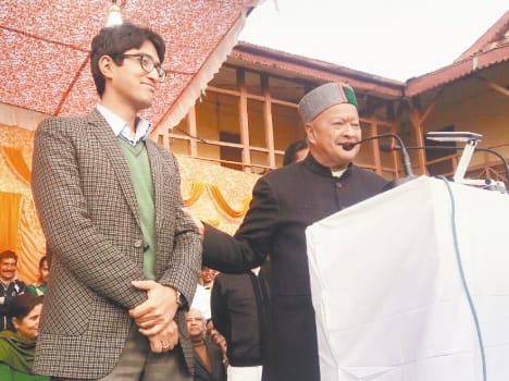 cm virbhadra singh on a visit to shimla rural.
