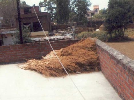 Going through a power line over homes