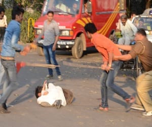 BJP activist attacks on islamic organisation people.