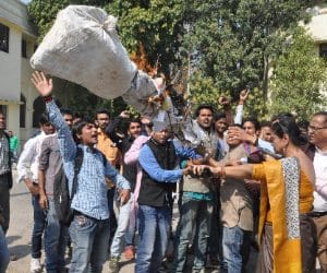 ruckus in lu over jnu issue.