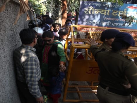 BJP Lashed out government, protesters stopped by Barikeding.