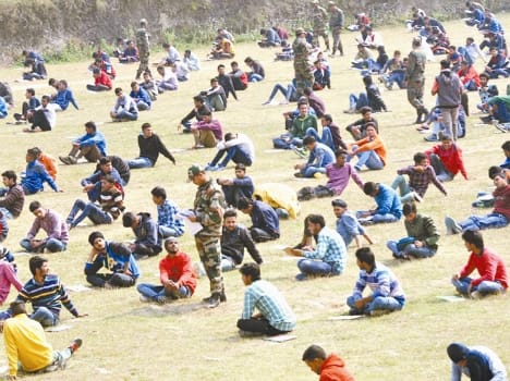 army recruitment exam in hamirpur.