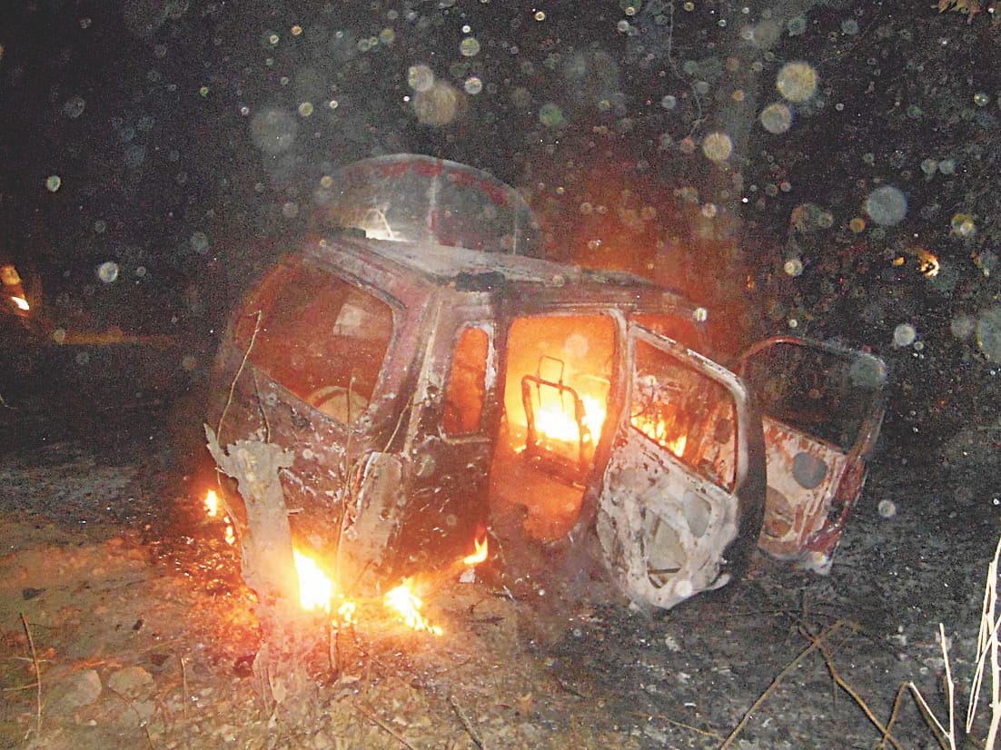 wife dead due to fire and husband injured