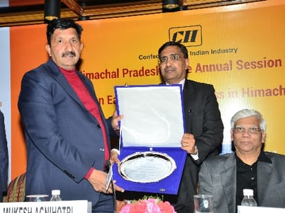 Industry minister mukesh agnihotri in confederation of indian industry cii programme